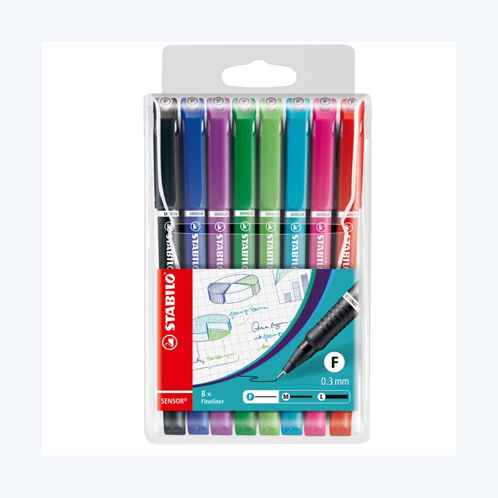 Fineliner Stabilo Sensor tratto 0,3mm 8 — 80097 | Ecotempo