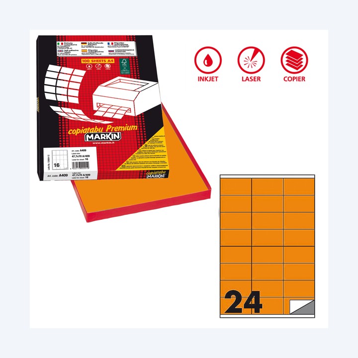Etichette adesive C/500 in carta — 80165 | Ecotempo