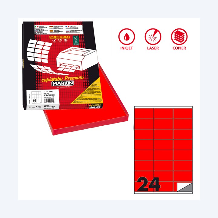 Etichette adesive C/500 in carta — 80167 | Ecotempo