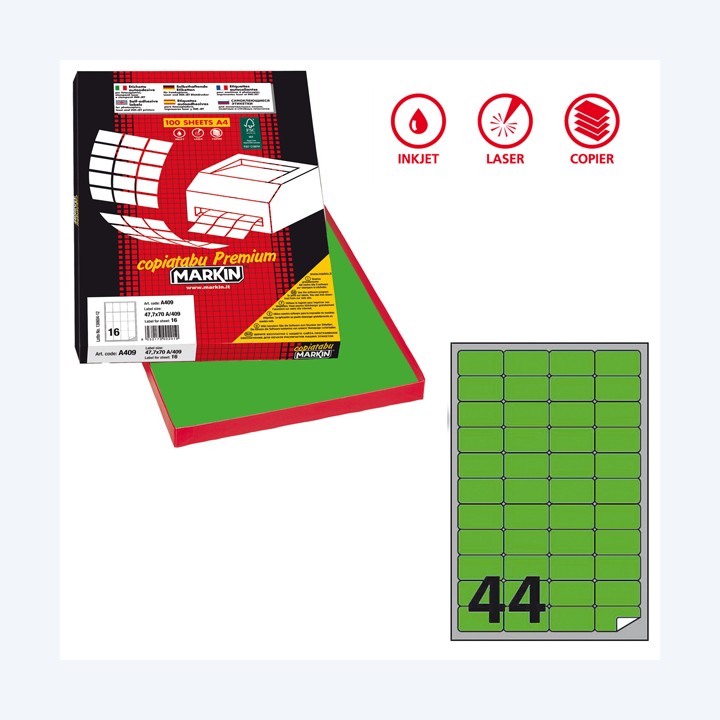 Etichette adesive A/406 in carta — 80190 | Ecotempo