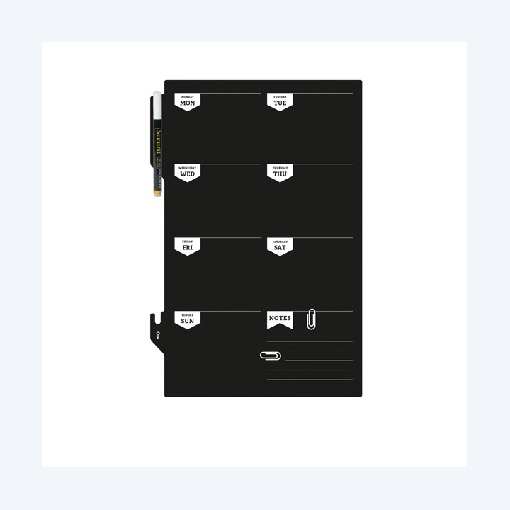 Lavagna da parete Weekplanner 30 x 45 cm nero Securit | Ecotempo