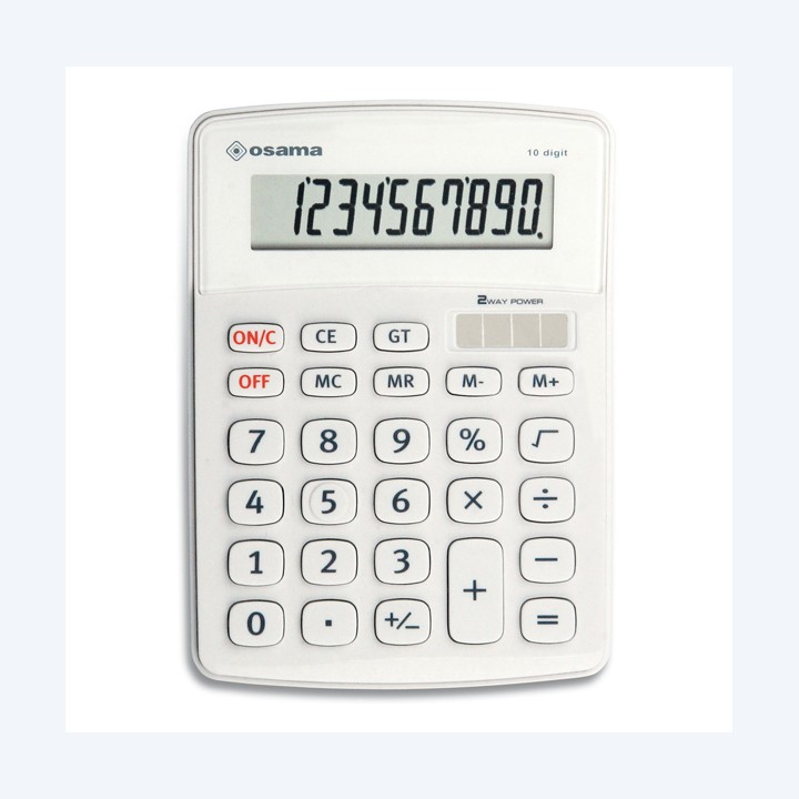 Calcolatrice da tavolo OS 502 10 cifre bianco Osama | Ecotempo