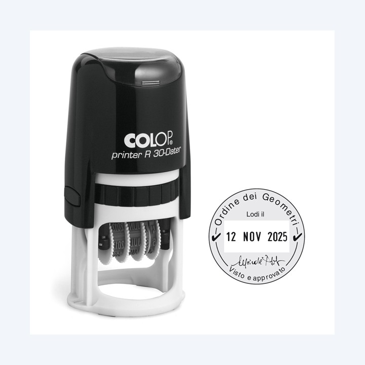 Timbro datario R30 diametro 30 mm 4 — 80447 | Ecotempo