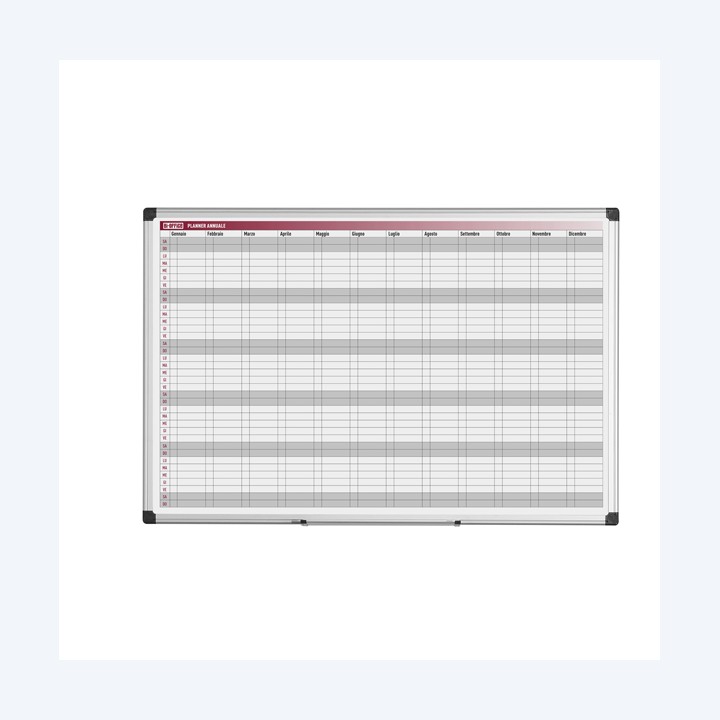 Planner magnetico annuale 90 x 60 cm silver Bi-Office | Ecotempo