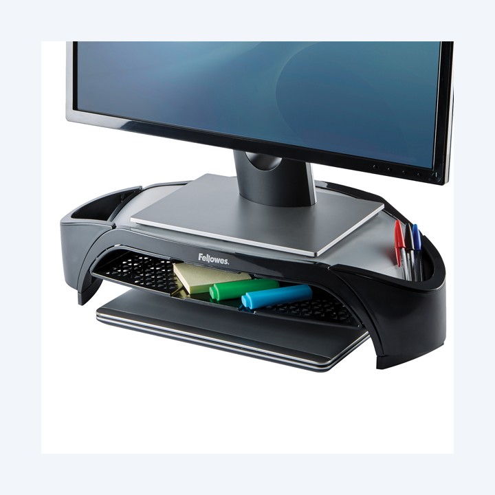 Supporto monitor plus vaschetta e scomparti Fellowes | Ecotempo