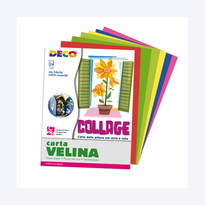 Carta velina 24 x 34 cm 20 gr colori — 82002 | Ecotempo