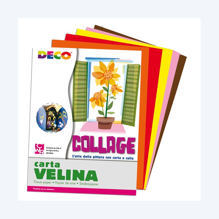 Carta velina 50 x 76 cm 20 gr 5 colori — 82003 | Ecotempo