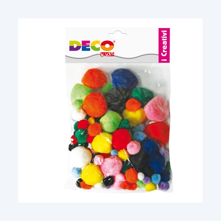 Pompon colori assortiti Deco busta 40 pezzi | Ecotempo