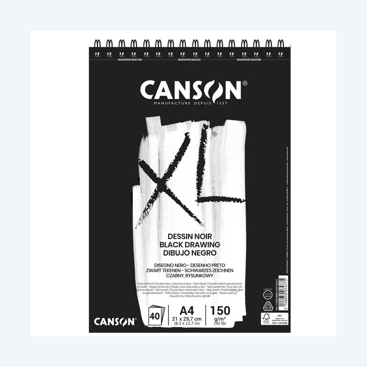Album XL Dessin noir A4 150 gr 40 fogli Canson | Ecotempo