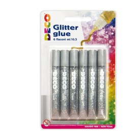 Blister colla glitter 10,5 ml argento — 82426 | Ecotempo