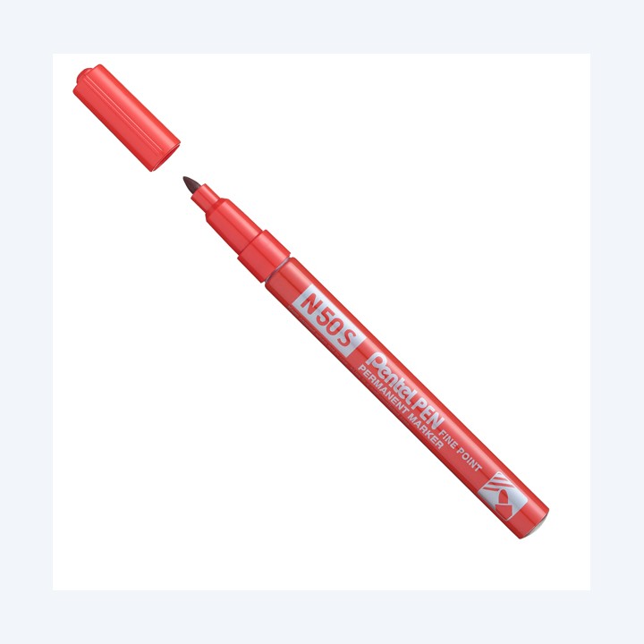 Marcatore permanente N50S punta tonda rosso Pentel | Ecotempo