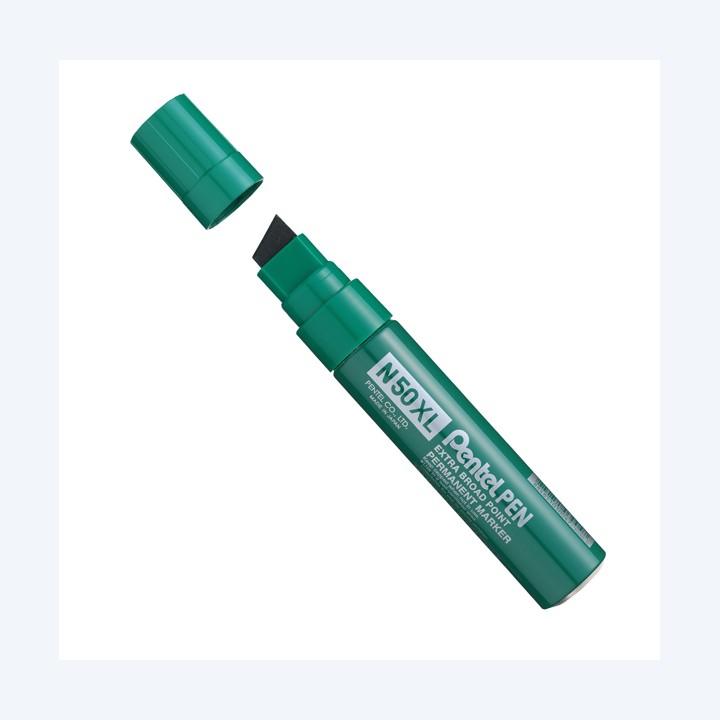 Marcatore permanente N50XL punta scalpello verde Pentel | Ecotempo
