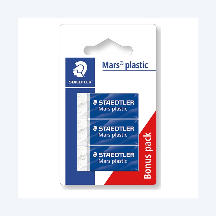 Gomma Mars Plastic bianca Staedtler conf. 3 pezzi | Ecotempo