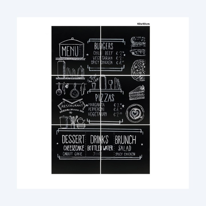 Lavagna da parete XXL 40 x 40 cm nero — 83355 | Ecotempo