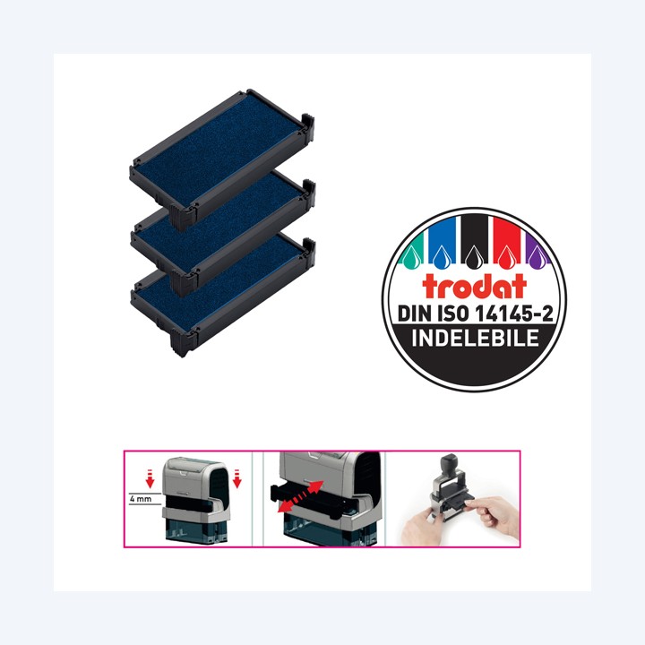 Tampone di ricambio 6/4912 blu Trodat conf. 3 pezzi | Ecotempo