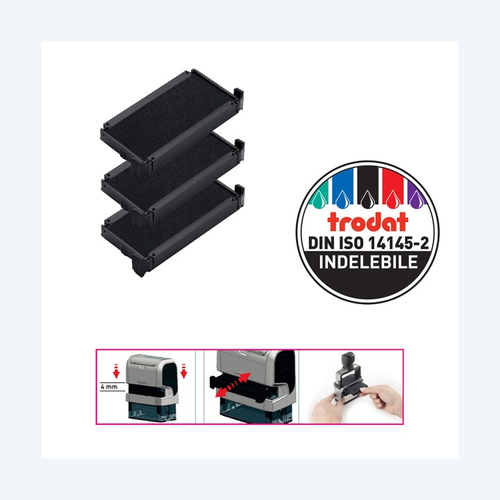 Tampone di ricambio 6/4912 nero Trodat conf. 3 pezzi | Ecotempo