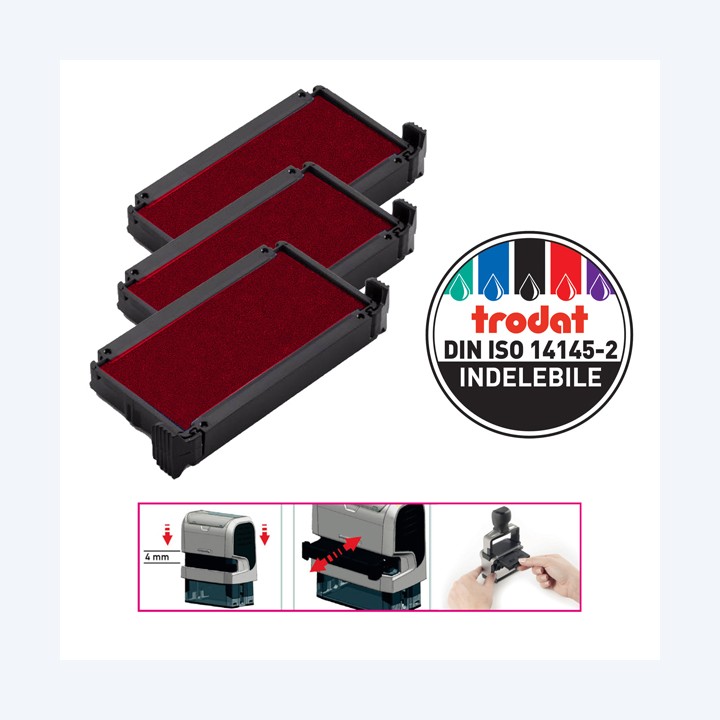 Tampone di ricambio 6/4910 rosso Trodat conf. 3 pezzi | Ecotempo