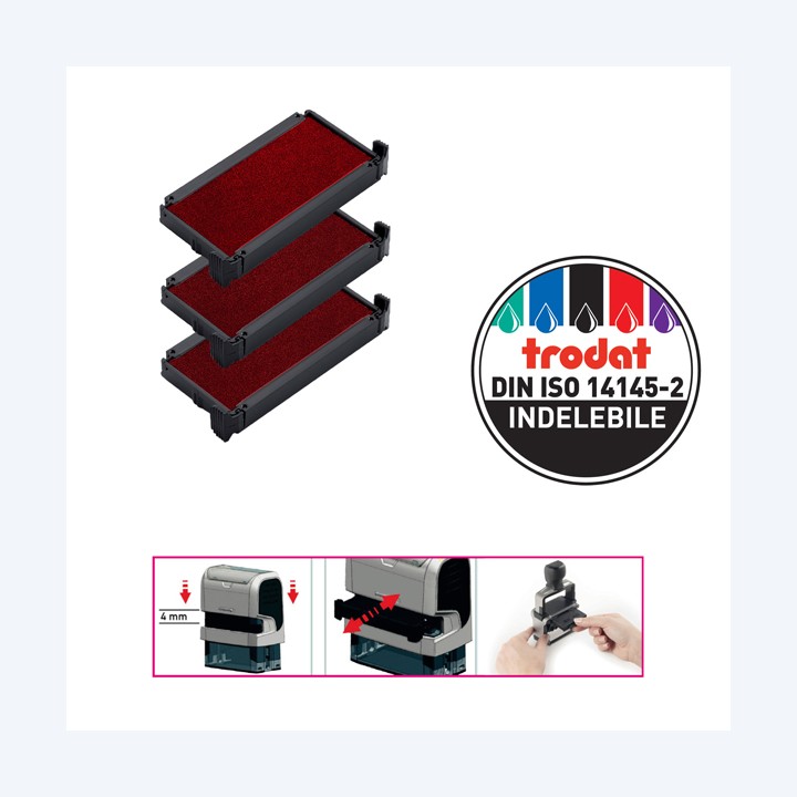 Tampone di ricambio 6/4912 rosso Trodat conf. 3 pezzi | Ecotempo