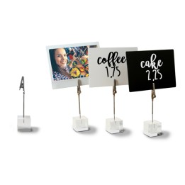 Porta tag a pinza in acrilico nero Securit set 6 pezzi | Ecotempo