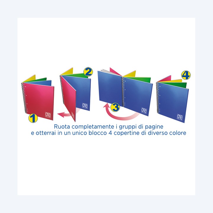 Blocco One Color 4 x 4 A4+ forato 5 mm — 84519 | Ecotempo