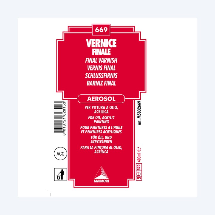 Vernice finale lucido spray 400 ml Maimeri | Ecotempo