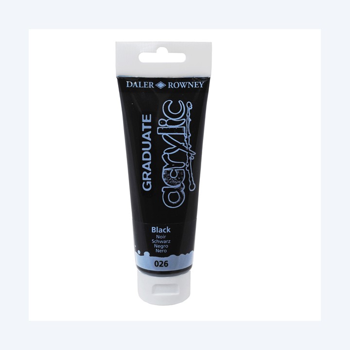 Colore acrilico fine Graduate 120 ml nero Daler Rowney | Ecotempo