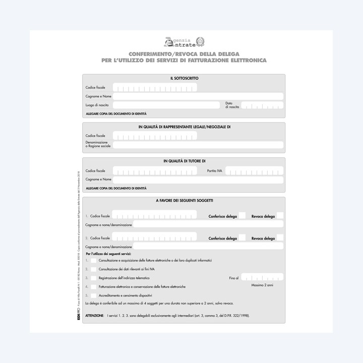 Modulo per conferimento revoca fatt — 85735 | Ecotempo