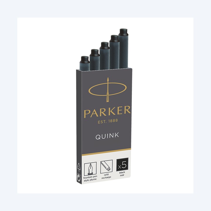 Cartucce quink permanente nero Parker scatola 5 pezzi | Ecotempo