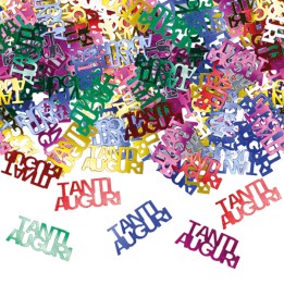 Coriandoli in plastica "Tanti Auguri" 15 gr Big Party | Ecotempo