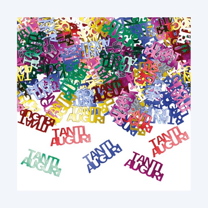 Coriandoli in plastica "Tanti Auguri" 15 gr Big Party | Ecotempo
