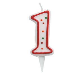 Candelina Zuccherino numero 1 H 8.5 cm Big Party | Ecotempo