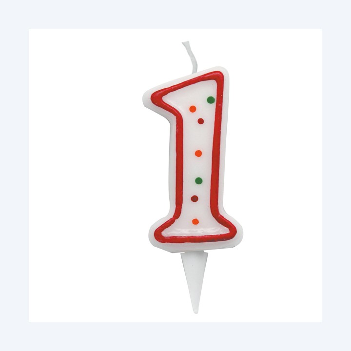 Candelina Zuccherino numero 1 H 8.5 cm Big Party | Ecotempo