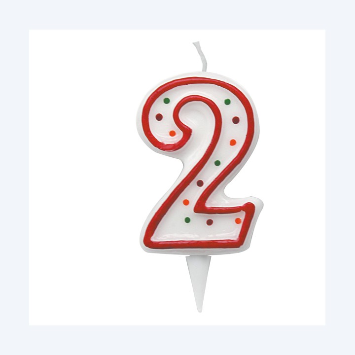 Candelina Zuccherino numero 2 H 8.5 cm Big Party | Ecotempo