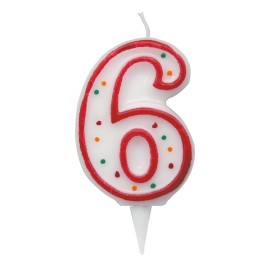 Candelina Zuccherino numero 6 H 8.5 cm Big Party | Ecotempo