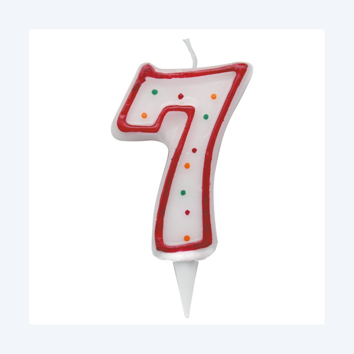 Candelina Zuccherino numero 7 H 8.5 cm Big Party | Ecotempo