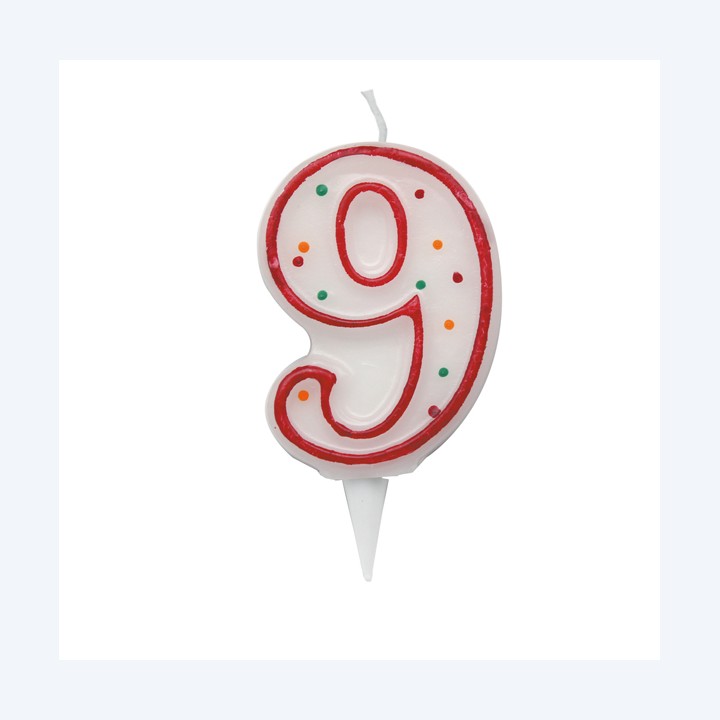 Candelina Zuccherino numero 9 H 8.5 cm Big Party | Ecotempo