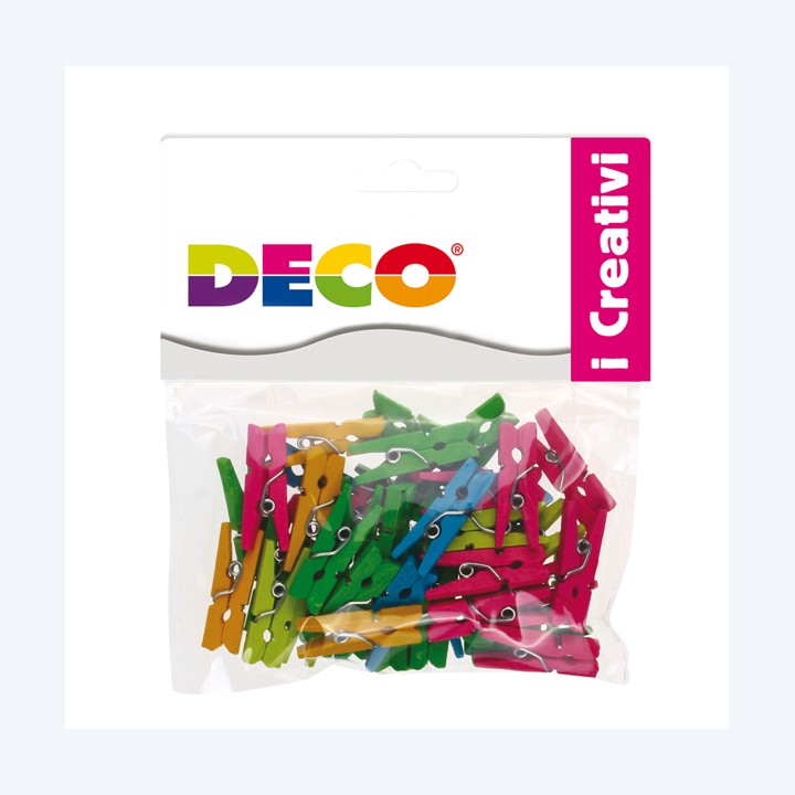 Mollettine mini in legno colori neon 25 — 86076 | Ecotempo