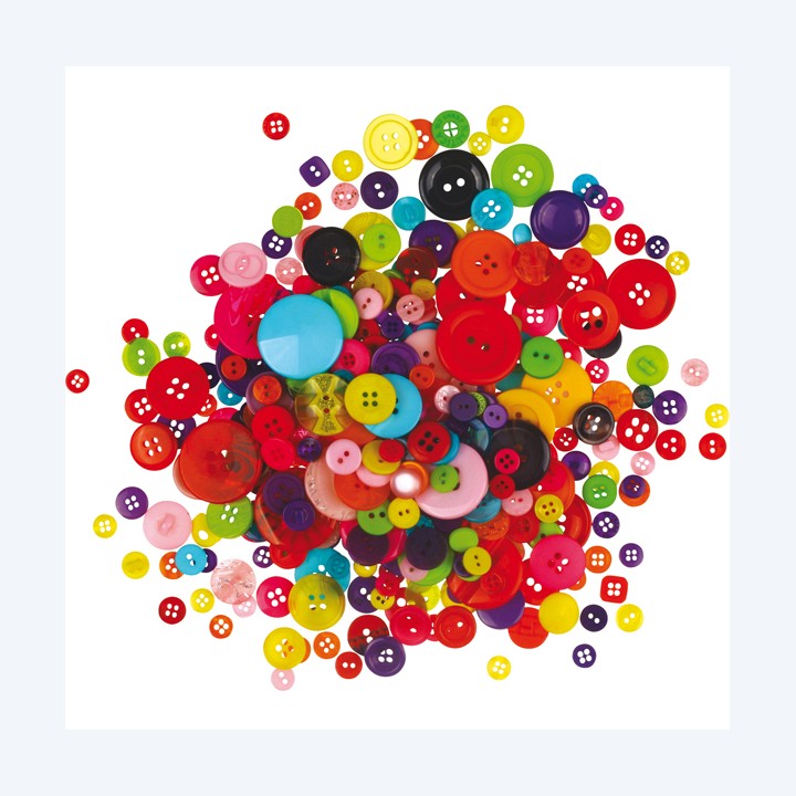 Bottoni in plastica colori assortiti — 86081 | Ecotempo