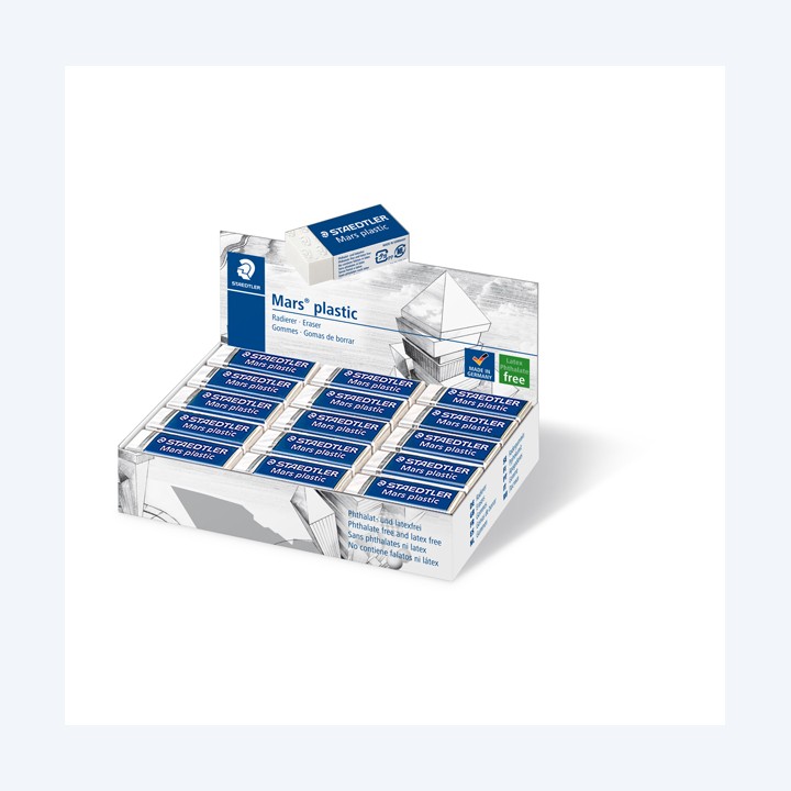 Gomma Mars Plastic 43x19x13mm Staedtler conf. 30 pezzi | Ecotempo