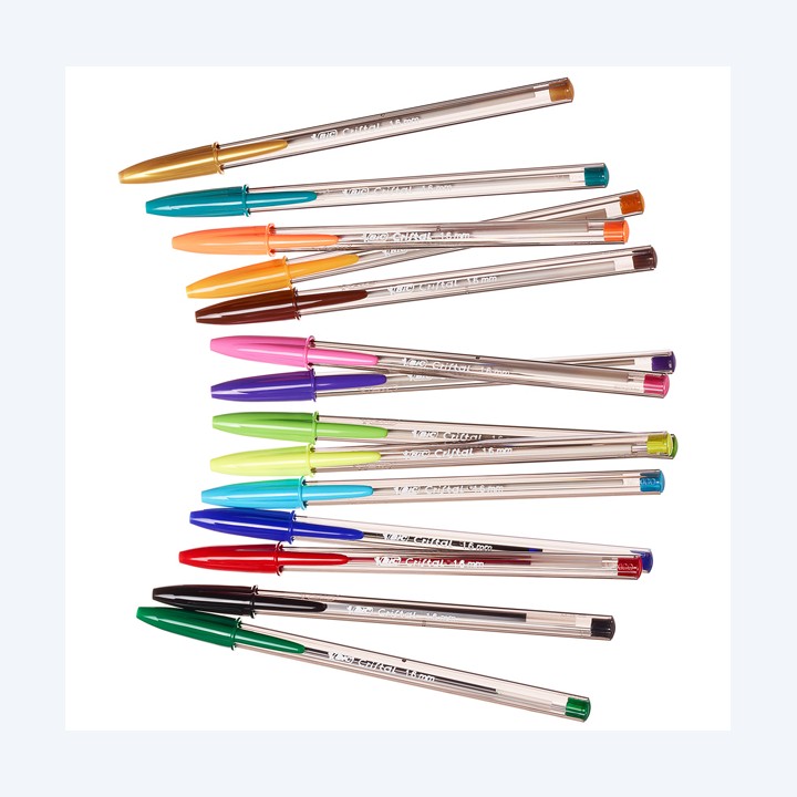 Penna sfera Cristal multicolor punta — 86212 | Ecotempo