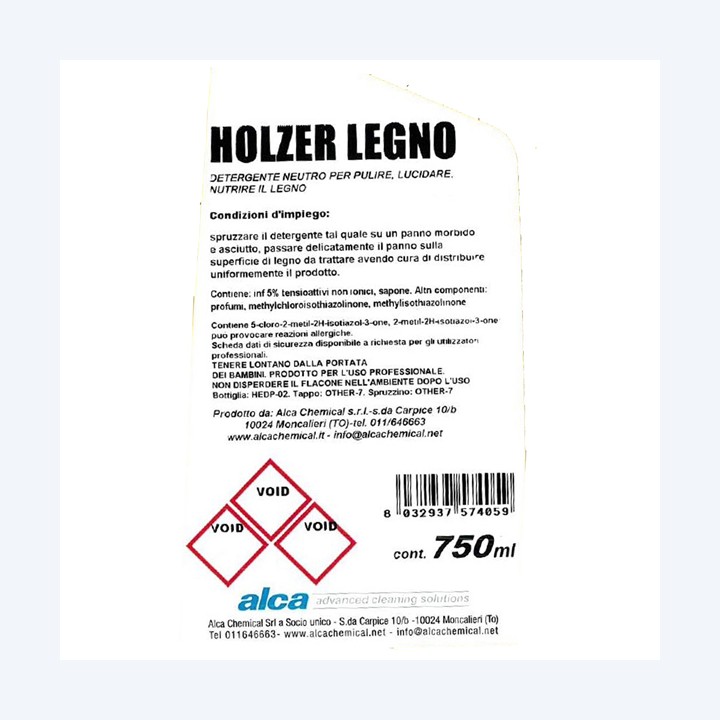 Detergente legno Holzer trigger da 750 ml Alca | Ecotempo