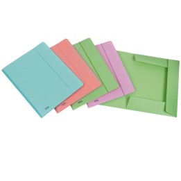Cartella 3 lembi con elastico Pastel 24 — 86566 | Ecotempo