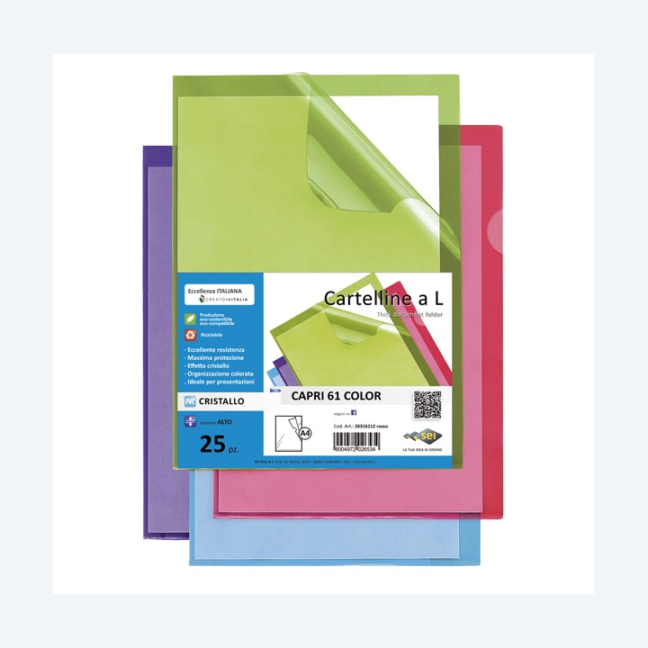 Cartellina a L Capri 61 color A4 PVC — 86624 | Ecotempo