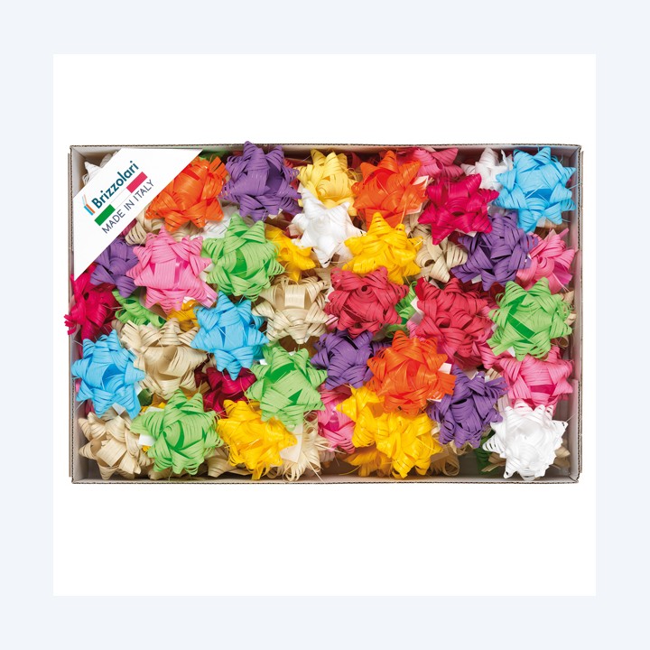 Stelle in Rafia sintetica 14 mm colori — 88178 | Ecotempo