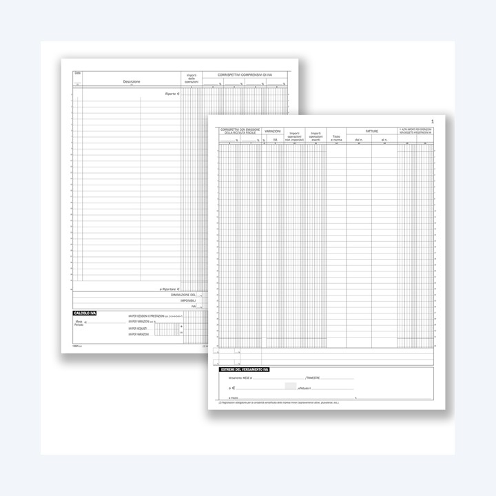 Registro Corrispettivi 16 pagine — 88598 | Ecotempo