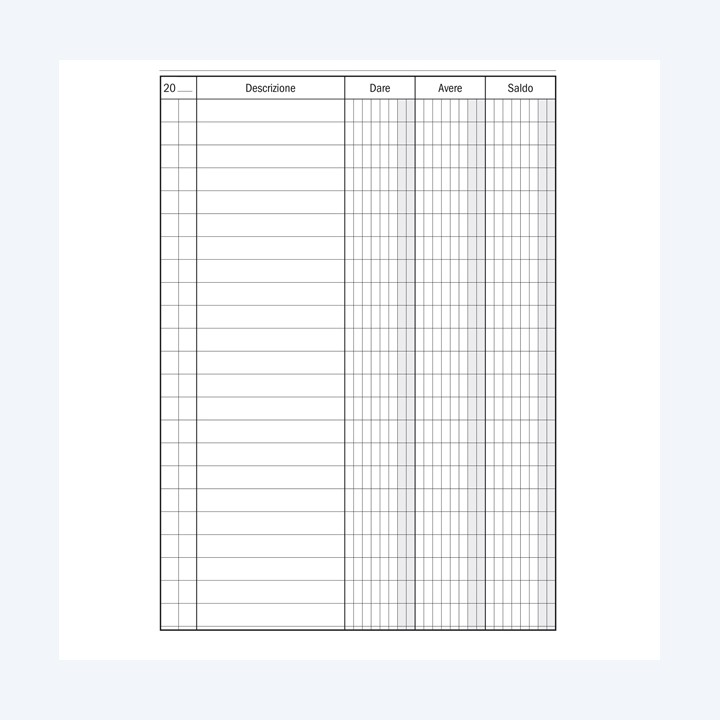 Registro Dare-Avere-Saldo 96 pagine 17 — 88611 | Ecotempo