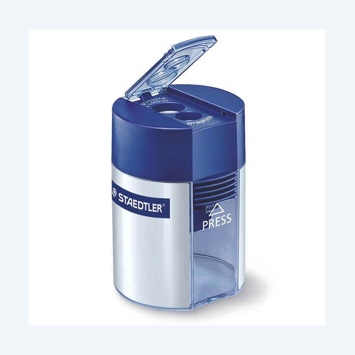 Temperamatite 2 fori con contenitore blu Staedtler | Ecotempo