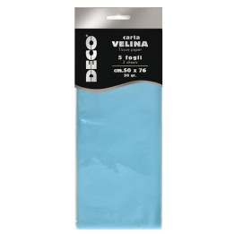 Carta velina 50 x 76 cm 20 gr azzurro — 89120 | Ecotempo