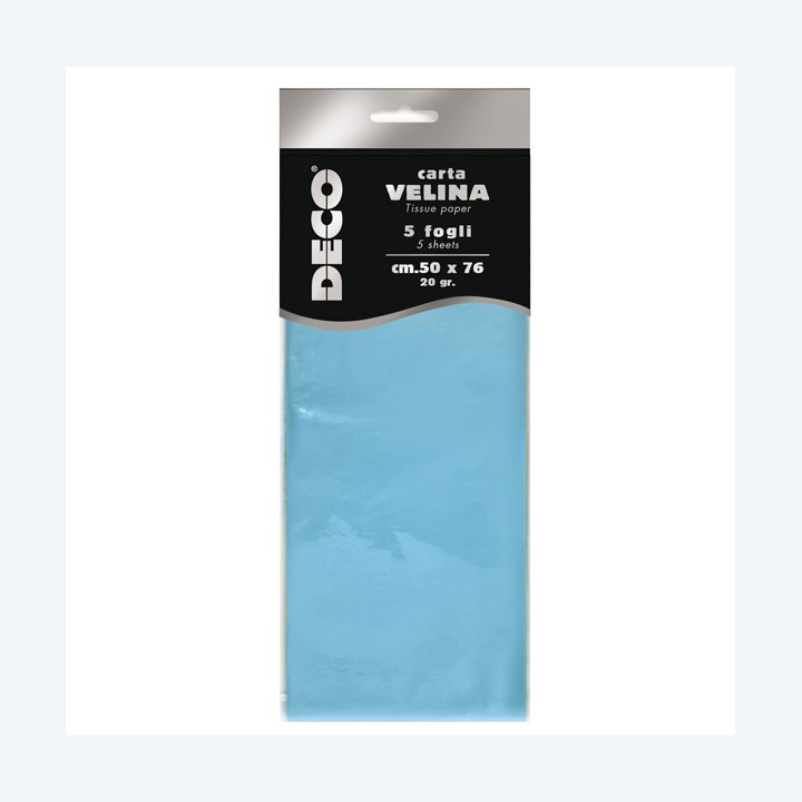 Carta velina 50 x 76 cm 20 gr azzurro — 89120 | Ecotempo