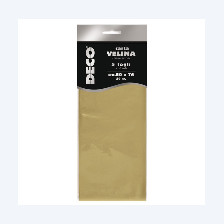 Carta velina 50 x 76 cm 20 gr oro — 89125 | Ecotempo